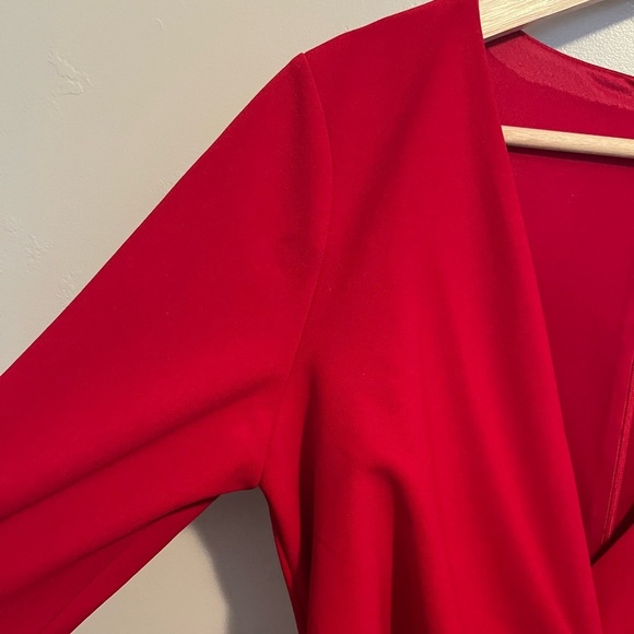 DKNY Long-Sleeve Surplice-Neck Faux-Wrap Dress - Picture 8 of 15